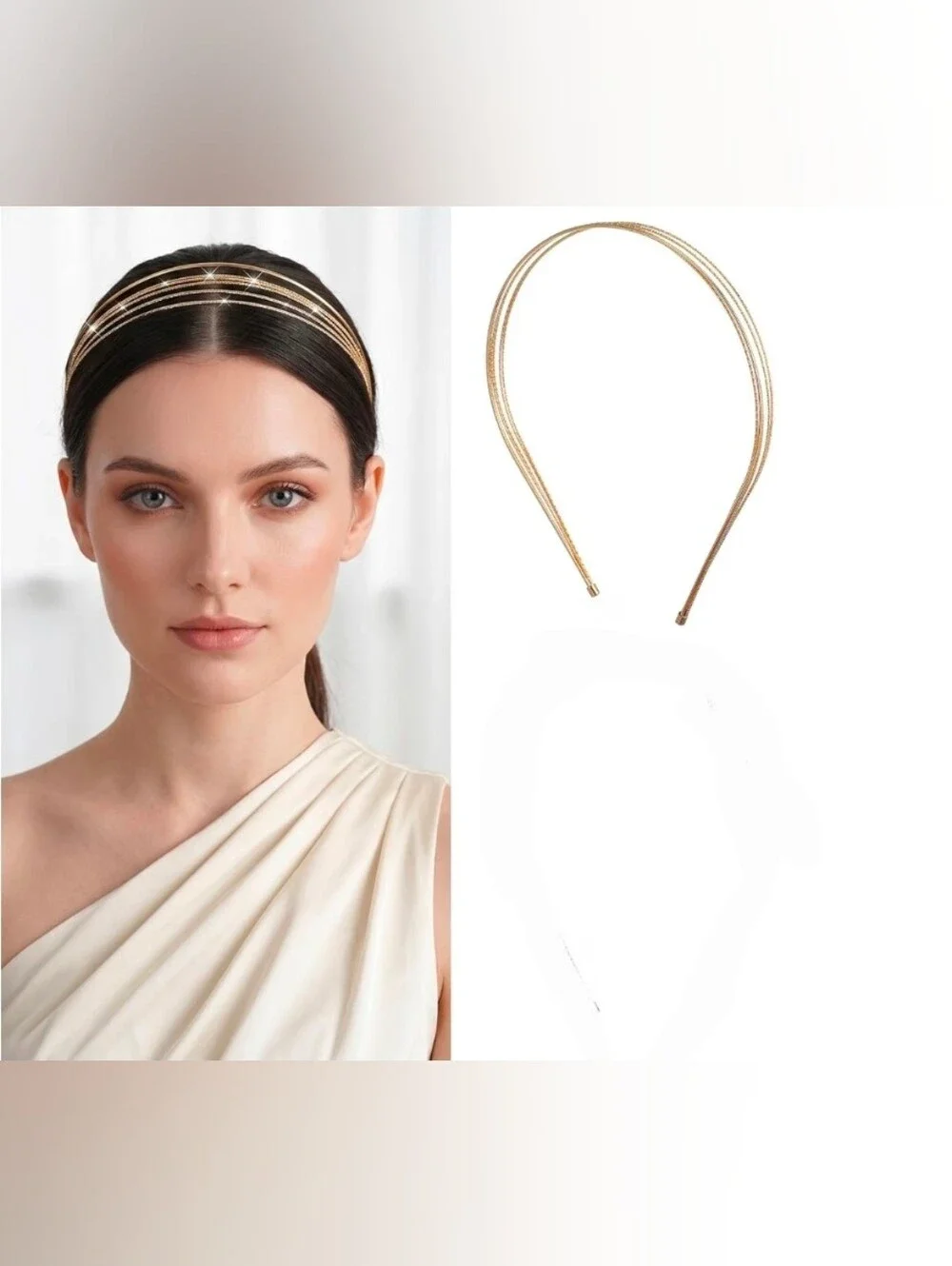 Gold Multi-Band Women’s Headband - Elegant Layered Design BNIB